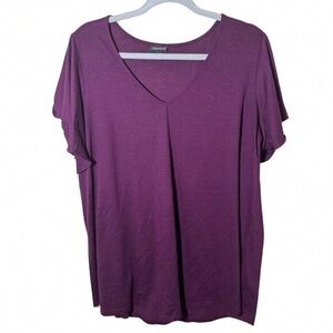 torrid Plum V-Neck Short Sleeve Tee